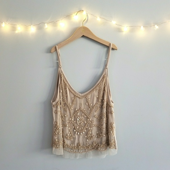 Forever 21 Tops - Delicate Beaded Blush Top